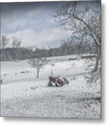 Lonely Tractor Metal Print