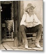 Lonesome Dove Gus On Porch Metal Print