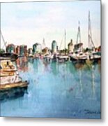 Long Beach Coastal View Metal Print