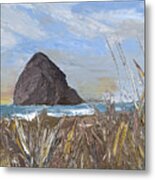 Longing For The Sounds Of Haystack Rock Metal Print