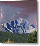 Longs Peak Lightning Storm Fine Art Photography Print Metal Print