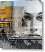Looking At The Street Life Of Florence Metal Print