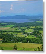 Looking Down On Lake Champlain And The Adirondacks Mount Philo Vermont Metal Print