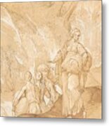 Lot's Wife Looking Back At The Destruction Of Sodom And Gomorrah Metal Print