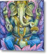 Lotus Ganesha Metal Print
