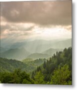 Sunbeams - Great Smoky Mountains National Park Metal Print