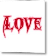 Love Text Metal Print