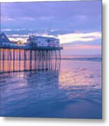 Low Tide Sunrise At The Pier Metal Print