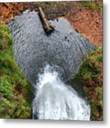 Lower Multnomah Falls From Benson Bridge - Columbia Gorge Metal Print