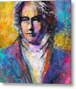 Ludwig Van Beethoven Portrait Musical Pop Art Painting Print Metal Print