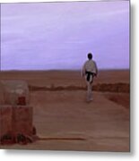 Luke Skywalker Tatooine Sunset Metal Print