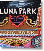 Luna Park Towel Version Metal Print