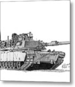 M1a1 C Company Commander Tank Metal Print