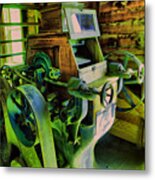 Machinery In An Old Grist Mill Metal Print