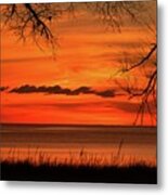 Magical Orange Sunset Sky Metal Print