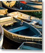 Maine Boats At Sunset Metal Print