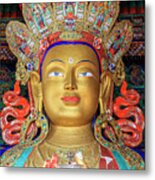 Maitreya Buddha Statue Metal Print