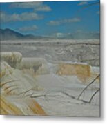 Mammoth Hot Springs Terrace In Yellowstone National Park Metal Print