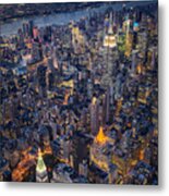 Manhattan New York City From Above Metal Print