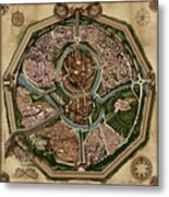 Map Of Ancient City Of Drith Metal Print