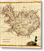 Map Of Iceland 1791 Metal Print