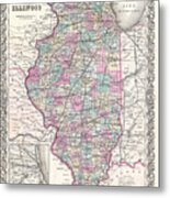 Map Of Illinois Metal Print