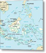 Map Of Indonesia Metal Print