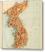 Map Of Korea 1903 Metal Print