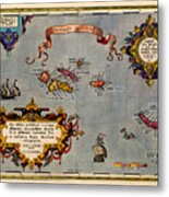 Map Of The Azores 1606 Metal Print