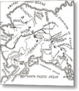 Map Of The Klondike Gold Diggings And Vicinity, Alaska Metal Print