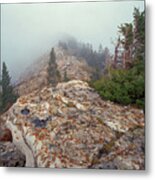 Marble View Fog-sq Metal Print