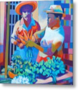 Market Vendor Metal Print