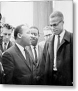 Martin Luther King Jr., And Malcolm X Metal Print