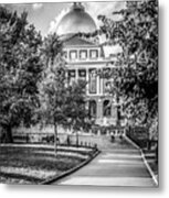 Massachusetts Statehouse Black And White Photo Metal Print