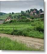 Medieval Village, Transylvania Metal Print