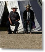 Men Talking Metal Print