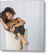 Mercedes The Dancer Laughing In Chair Metal Print