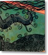 Mermaid Under The Sea Metal Print