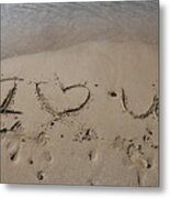 Message In The Sand Metal Print