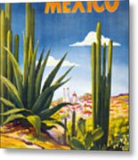 Mexico Vintage Poster Restored Metal Print