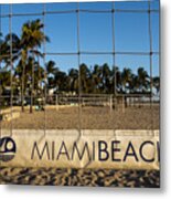 Miami Beach Volleyball Net Lummus Park Metal Print
