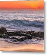 Middle Beach Sunrise Metal Print