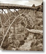 Midgley Bridge In Sedona Arizona Sepia - 1x1 Metal Print