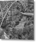 Midgley Bridge - Oak Creek Canyon In Sedona Arizona Black White Metal Print