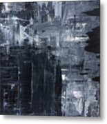 Midnight Shades Of Gray - 48x48 Huge Original Painting Art Abstract Artist Metal Print
