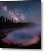 Milky Way In Yellowstone Metal Print