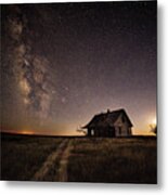 Milky Way Over Prairie House Metal Print