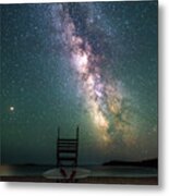 Milky Way Over Sands Beach - Acadia Metal Print