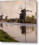 Mills At Kinderdijk 2 Metal Print
