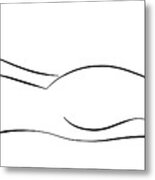 Minimal Line Drawing Of A Lying Down Nude Woman Metal Print